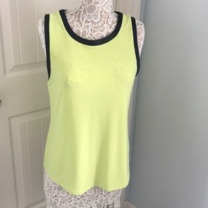 Leather Trim Tank Top